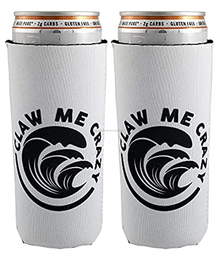 Claw Me Crazy Cozose Slim Can Cooler Sleeves for White Claws and Hard Seltzer Tall Can Insulator Coolies Insulated Drink Holders 2-pack