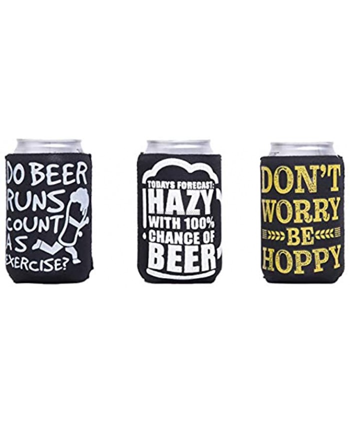 Funny Quotes Neoprene Insulated Beer Can Sleeve Covers 3 Pack