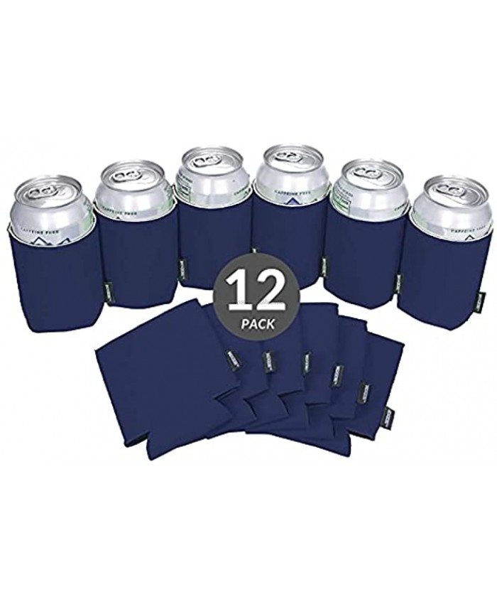 KOOZIE Can Cooler Blank Neoprene Beer Holder for Cans 12 Pack Bulk DIY Insulated 12oz Beverage Cooler Personalized Gifts for Events Bachelorette Parties Weddings Birthdays Navy Blue