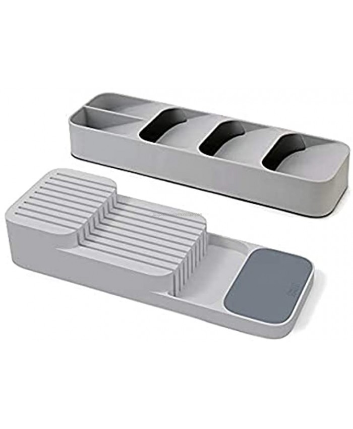 Joseph Joseph DrawerStore Set Kitchen Drawer Organizer Tray for Cutlery and Knives Gray