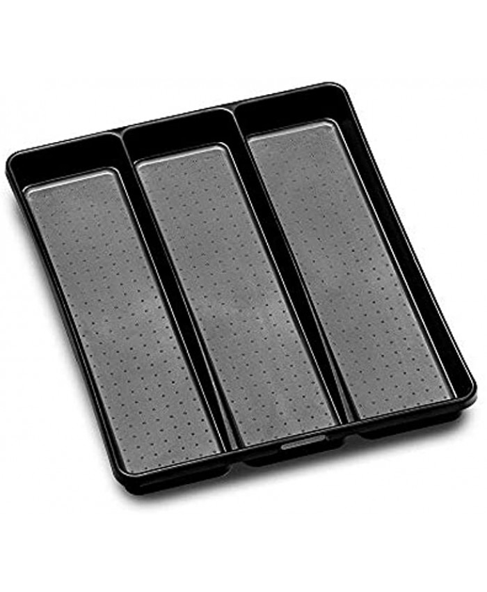 madesmart Utensil Tray-CARBON COLLECTION 3 Compartments Soft-Grip Lining & Non-Slip Feet & BPA-Free Large