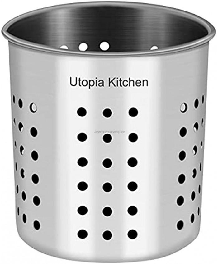 Utopia Kitchen Stainless Steel Cooking Utensil Holder 5 x 5.3 Inches