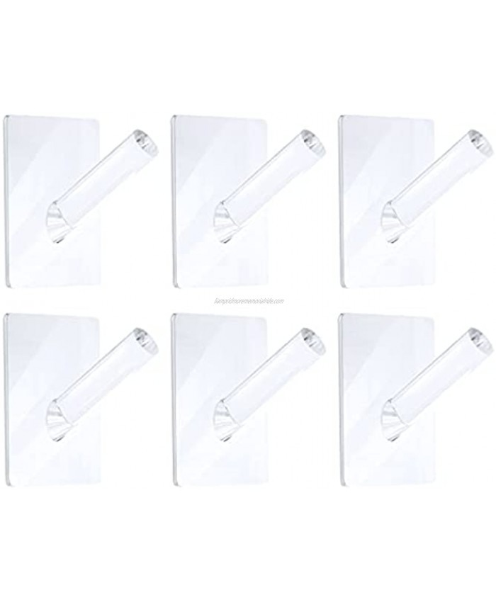 Jetec 12 Pieces Coat Hooks Acrylic Wall Mounted Hooks Hat Rack Robe Hook Single Organizer Adhesive Clear Wall Hooks Decorative Hooks for Clothes Hat Towels Hanger
