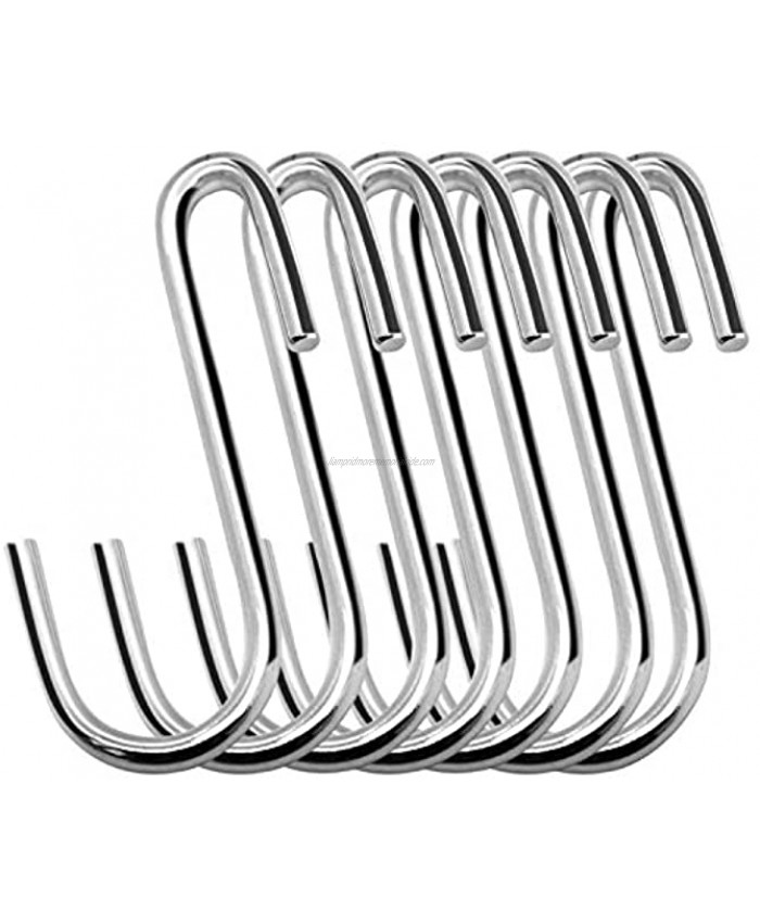 20 Pack Heavy Duty S Hooks Stainless Steel S Shaped Hooks Hanging Hangers for Kitchenware Spoons Pans Pots Utensils Clothes Bags Towers Tools Plants Silver