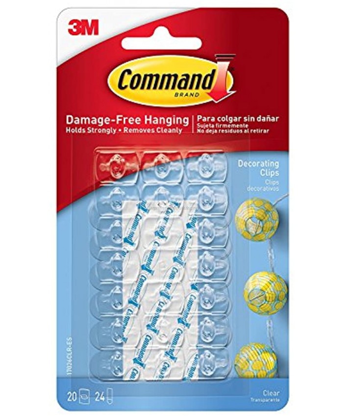 3M Command Decorating Clips Clear 60-Clip 3 Pack