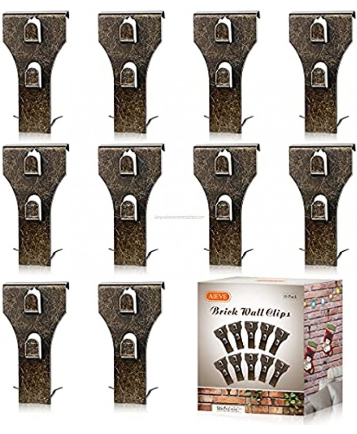 AIEVE Brick Wall Clips 10 Pack Heavy Duty Brick Hangers Picture Hanger Siding Hooks Hanging Clips Wall Hangers Clips without Nails Garland Hanger for Hanging Outdoor Christmas Wreath Light Decoration