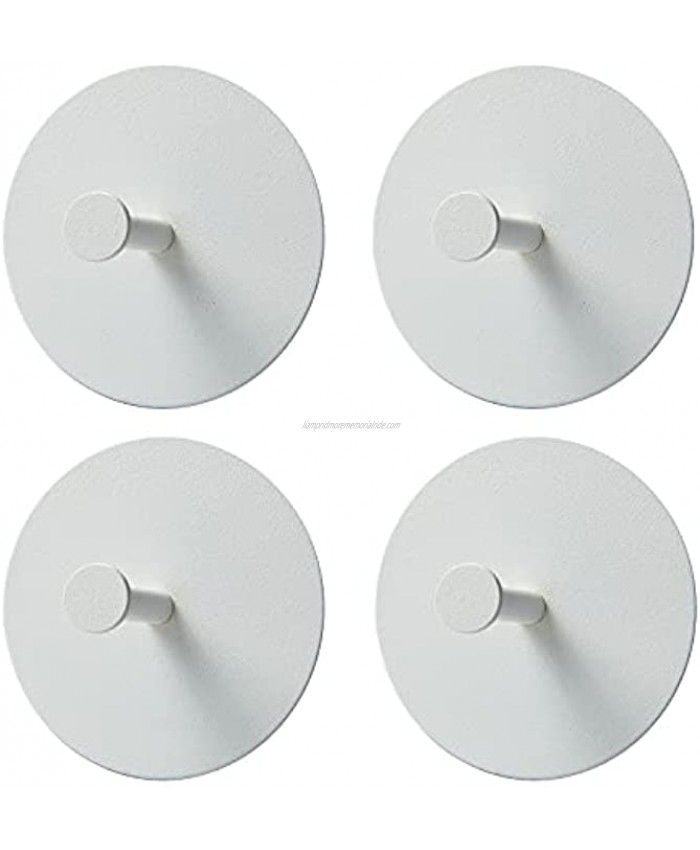 4 Pcs White Towel Adhesive Hooks for Tile Wall Stainless Steel Wall Hangers of Heavy Duty Shower Stick on Hooks for Coat,Hat,Key Wall Sticky Hooks Adhesive Shower Hooks Kitchen Bathroom No Drill Hook