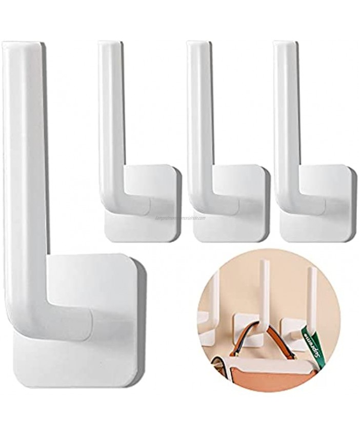4Pcs Wall Hooks，Multi-Purpose Wall Hangers for Hanging Coats 3M Heavy Duty Self Adhesive Hooks for Bedroom Bathroom Kitchen Office Hanging