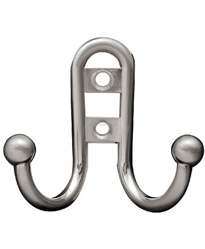Liberty Hardware B46115Z-SN-C Double Prong Robe Hook with Ball End Single Satin Nickel