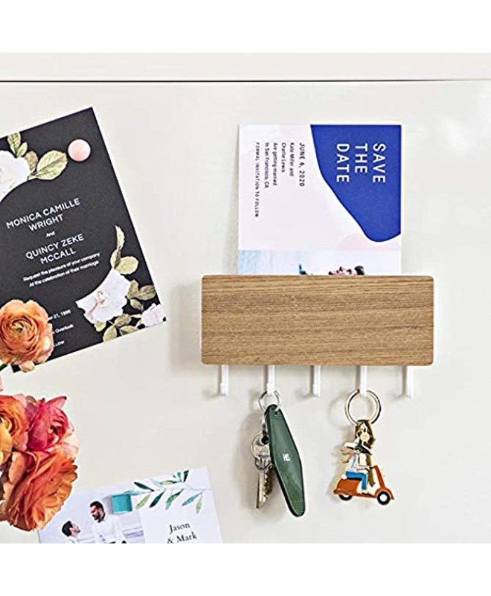 Key Holder for Wall Adhesive Key Hanger for Wall Minimalist Design Key Hook for Wall for Keys Mail and Masks Key Rack for Wall for Entryway Mount Hardware and Adhesive Strips Both Included Beige
