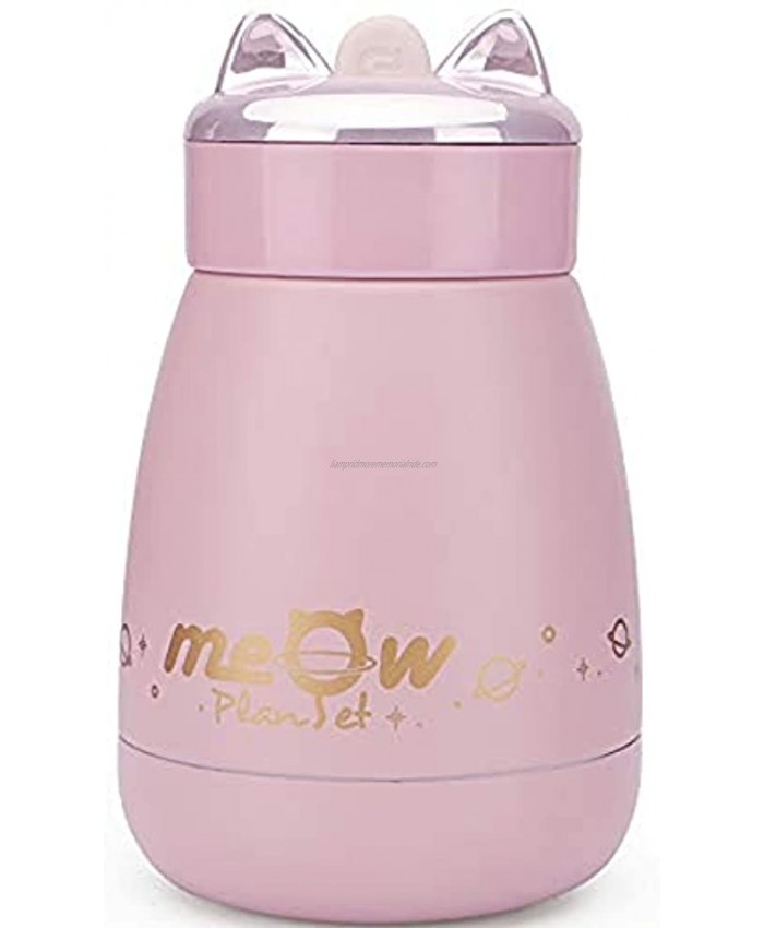 DIFFLIFE Mini Vacuum Mug Cute Thermos ，2019 New Stainless Steel Hot Water Bottle Travel Cup，304 stainless steel milk mug coffee tea（260ML Pink） DAYUN