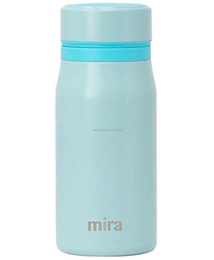 Mira 12 oz Insulated Small Thermos Flask | Kids Vacuum Insulated Water Bottle | Leak Proof & Spill Proof | Pearl Blue