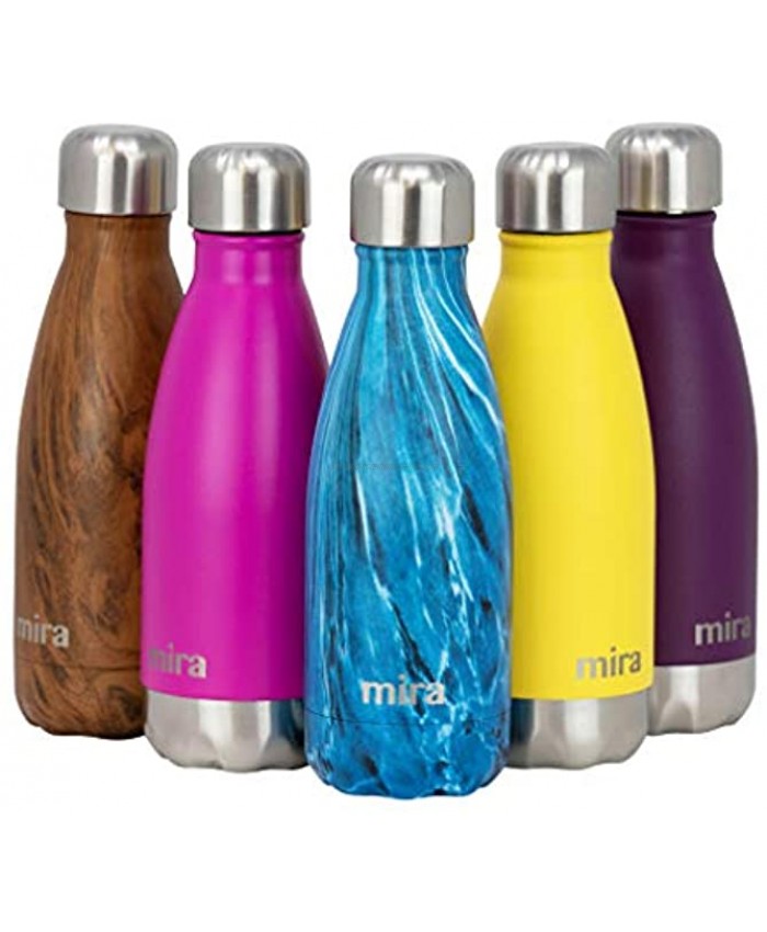 MIRA 12 oz Stainless Steel Vacuum Insulated Kids Water Bottle Double Walled Cola Shape Thermos 24 Hours Cold 12 Hours Hot Reusable Metal Water Bottle Leak-Proof Sports Flask Dynamic Blue
