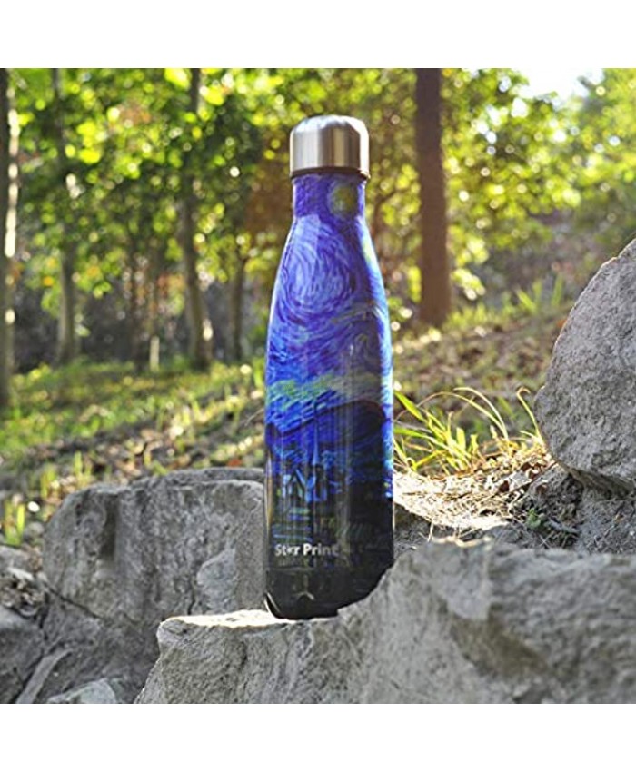 Star Print Bottle Van Gogh The Starry Night Double Wall Vacuum Insulated Stainless Steel Water Bottle 17 oz
