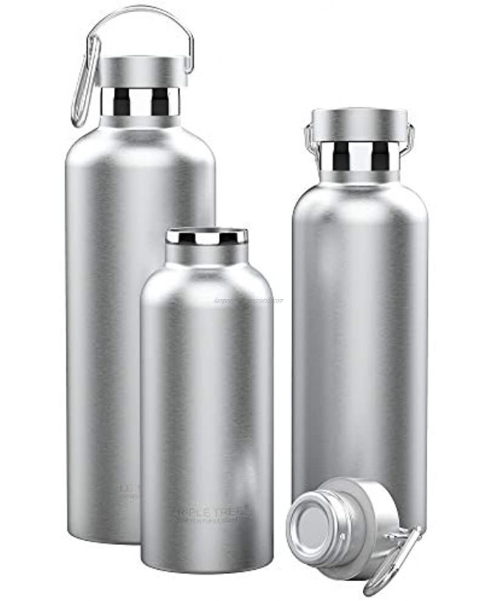 Triple Tree 34OZ Vacuum Insulated Stainless Steel Water Bottle Double Wall Wide Mouth Lids Keeps beverage Hot or Cold Sweat Proof