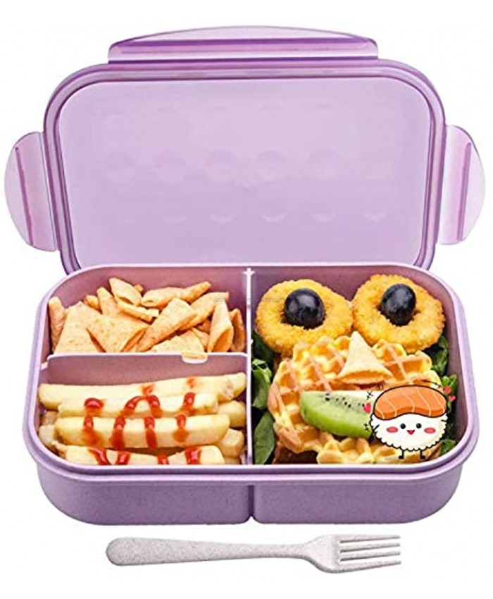 Bento Box,MISS BIG Bento Box for Kids,Ideal Leak Proof Lunch Box Kids,Mom’s Choice Kids Lunch Box No BPAs and No Chemical Dyes,Microwave and Dishwasher Safe Lunch ContainersPurple