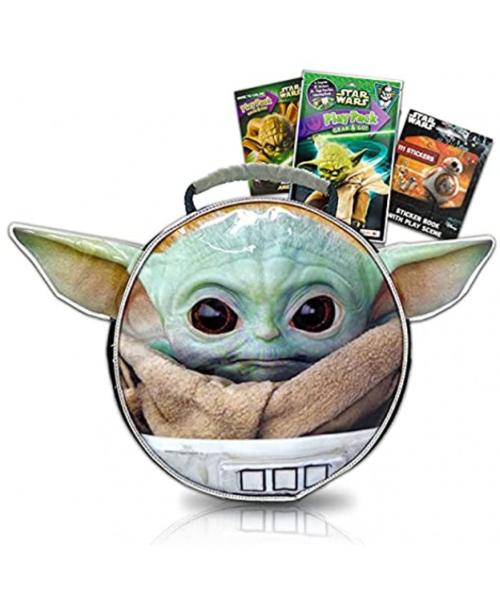 Mandalorian Lunch Box Set Baby Yoda Activity Set Baby Yoda Shaped Ears Lunch Bag with Star Wars Coloring Book Stickers and More Baby Yoda Lunch Box