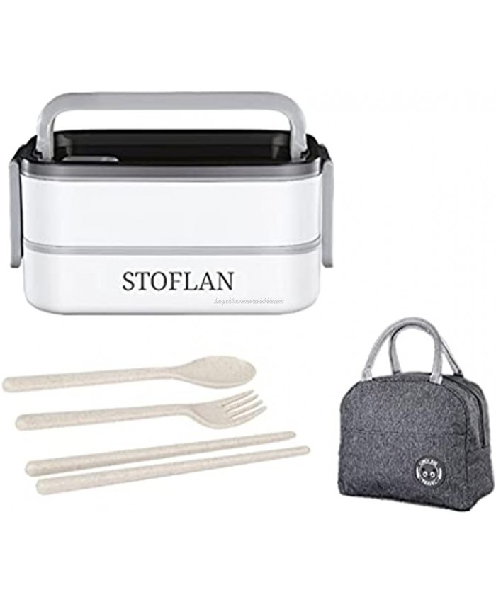 STOFLAN Stainless Steel Heated Lunch Box Insulated Bento Box Multifunctional-Containers Lunch Box Containers with 3 Compartments 304 stainless steel 3 compartments lunch box+Nylon insulation bag