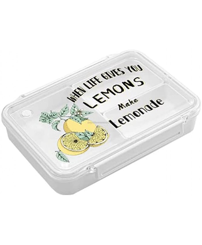 Cute Bento Box Lunch Box Inspirational When Life Gives You Lemons 3-Compartment Containers for Meal Prepping BPA-Free