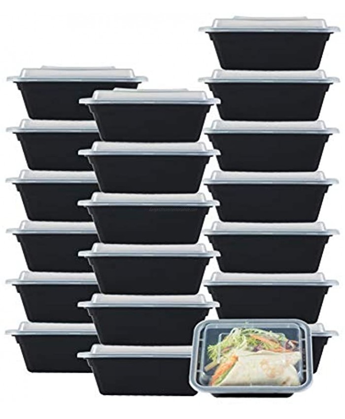NutriBox [20 value pack] single one compartment 12oz MINI Meal Prep Food Storage Containers BPA Free Reusable Lunch bento Box with Lids Spill proof Microwave Dishwasher and Freezer Safe