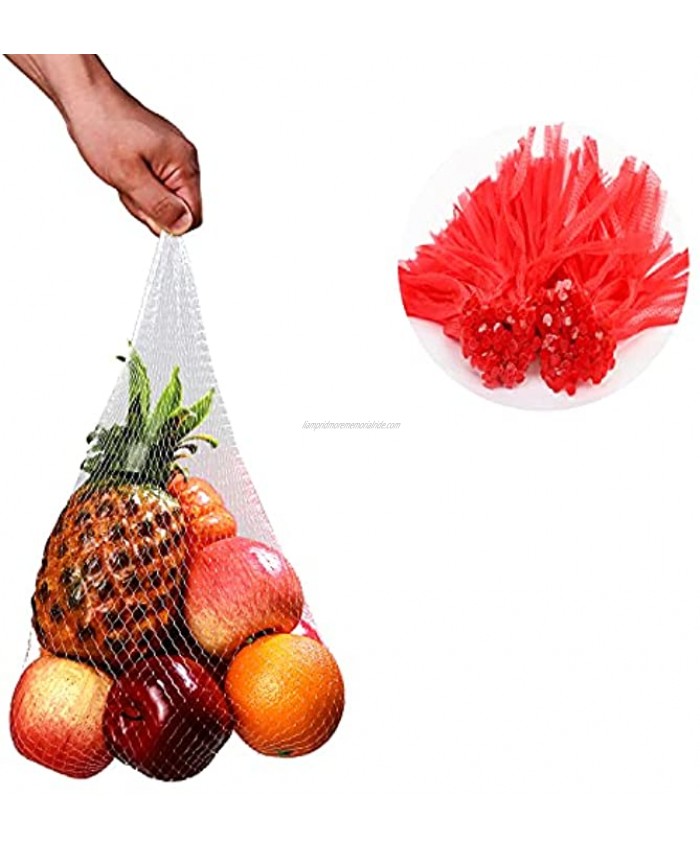 100pcs 24inch Seafood Boiling Bags Bulk Plastic Reusable Mesh Produce Bags Fruit and Vegetable Produce Bag Nylon Packaging Net Mesh bag Food Package Storage Red